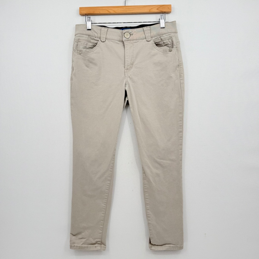 Democracy Pants Women 8 Petite Tan Cropped Stretch Twill Workwear Capsule Casual